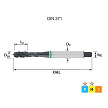 Green Ring Metric Coarse 7G High Tolerance Spiral Point Tap