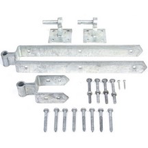 Heavy Duty Field Gate Adjustable Double Strap Hinge Set Galvanised 