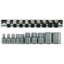 Teng Tools 3/8" Drive 10 Piece Tx-E Socket Clip Rail