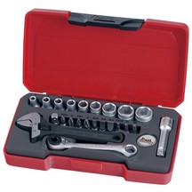 Teng Tools Socket Set Ratchet Mini 1/4" Drive