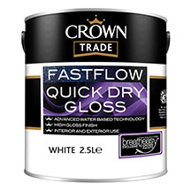 Crown Fastflow Quick Dry Gloss Paint - White
