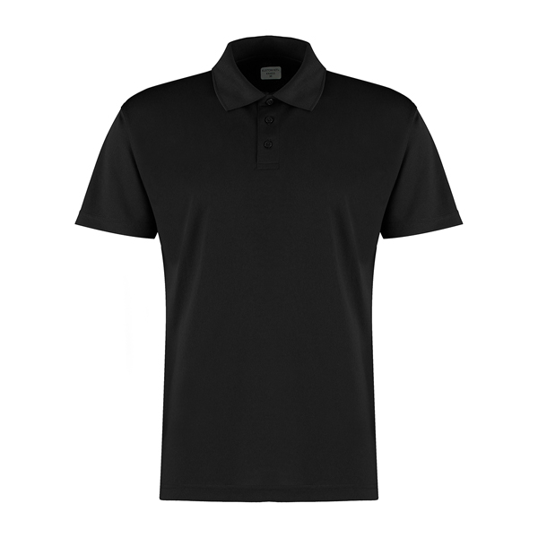Kustom Kit Cooltex Micro Mesh Polo Shirt - Black - Thomas Graham