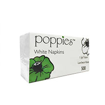 Poppies Lunch Napkins White 1 Ply