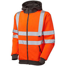 Leo Saunton Hi Vis Zipped Hoodie - Orange