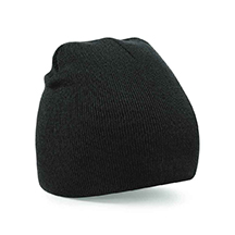Acrylic Knitted Beanie Hat - Black