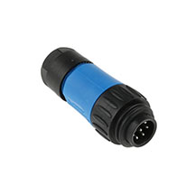 Amphenol Eco-Mate series 6+PE male circular connector - Blue