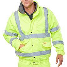 Beeswift Hi-Vis Fleece Lined Bomber Jacket - Yellow