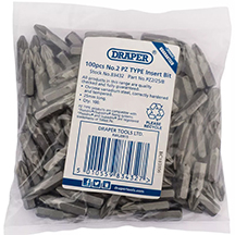 Draper PZ2 x 25mm Insert Bits- Bag of 100 