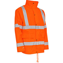 Elka Dry Zone Visible PU Hi-Vis Rain Jacket - Orange