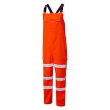 Leo Northam Eco-Vis Hi-Vis Bib & Brace Coveralls - Orange