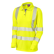 Leo Poppyfield EcoViz Womens Sleeved Polo Shirt - Yellow
