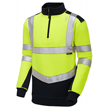 Leo Tapeley Eco-Vis Hi-Vis 1/4 Zip Sweatshirt - Yellow