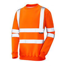 Leo Winkleigh Crew Neck Hi-Vis Sweatshirt - Orange