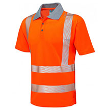 Leo Woolacombe EcoViz Performance Polo Shirt - Orange