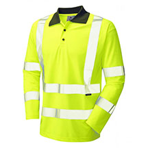 Leo Woolsery EcoViz Performance Sleeved Polo Shirt - Hi Vis Yellow