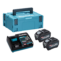 Makita 2x 5.0Ah 40V Batteries, Charger & Case