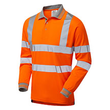 Pulsar Protect HV Long Sleeve Polo Shirt - Orange