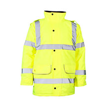 Warrior Hi-Vis Fleece Lined Traffic Jacket - Yellow