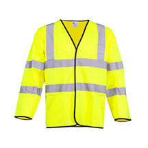 Warrior Hi-Vis Long Sleeve Waistcoat - Yellow