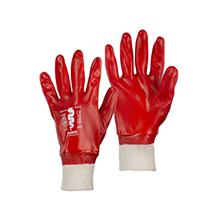 Warrior PVC Knitwrist Gloves - Red